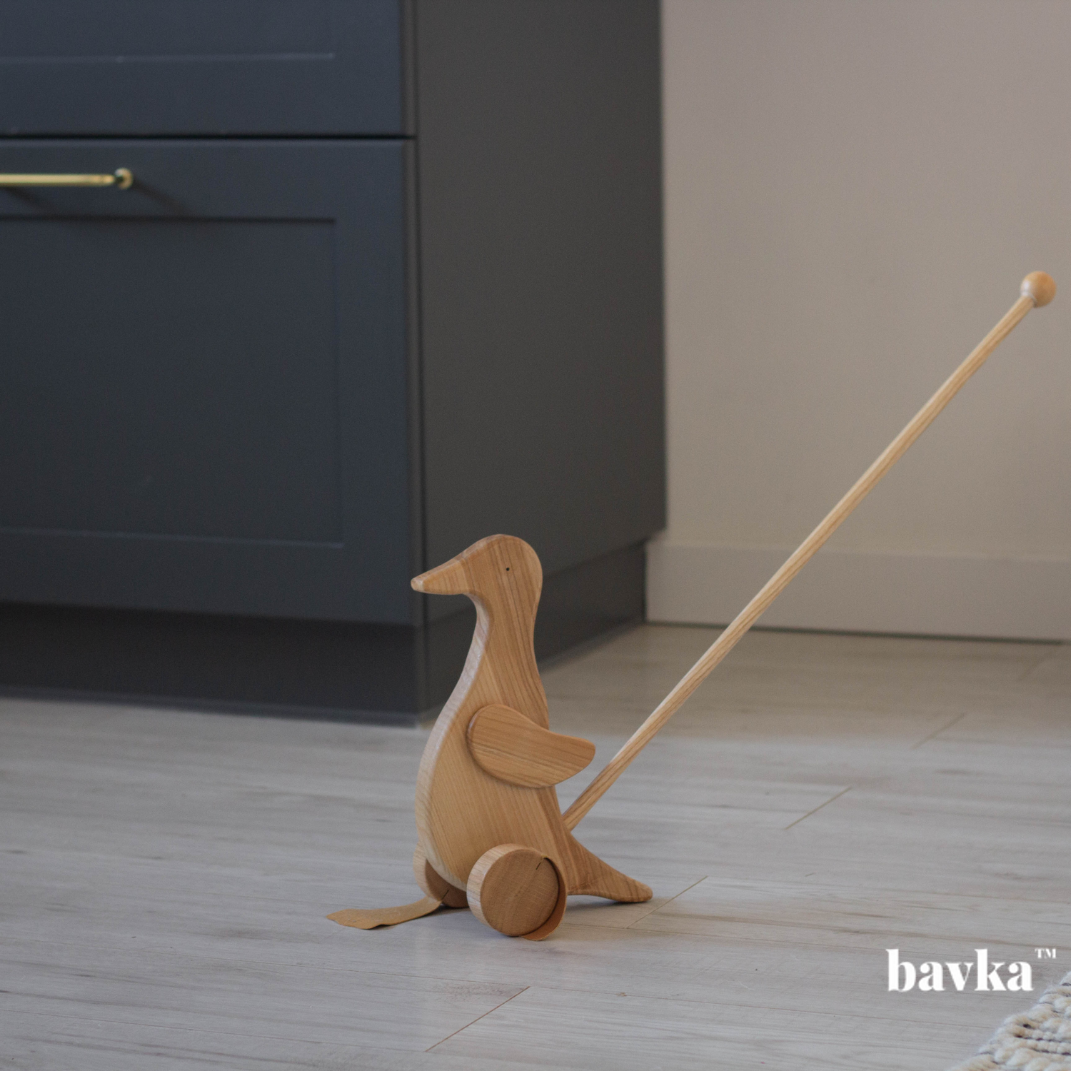 Wooden Push toy Goose