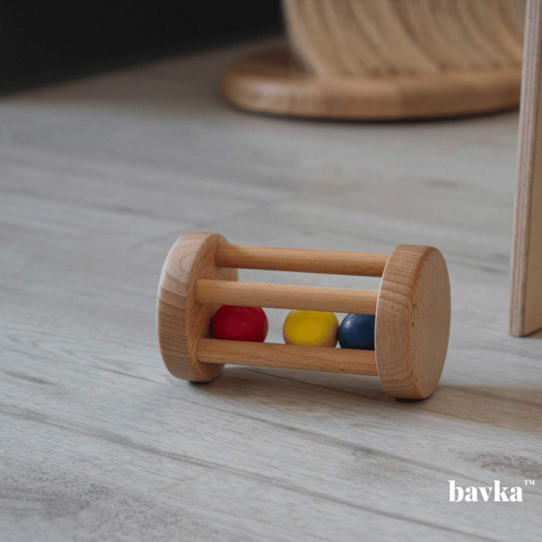 Montessori rolling cylinder rattle